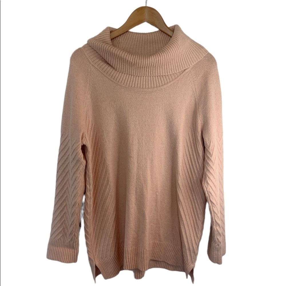 Calvin Klein Cozy Baby Pink Ribbed Knit Turtleneck Sweater - Picture 4 of 11